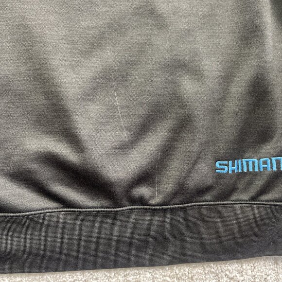 Shimano Cycling / Fishing Outdoors Athletic Hoodie Men Sz L Black w/ Blue Logo** - Picture 16 of 16